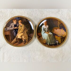 Knowles Decorative Plates with Gold and Brown Accents